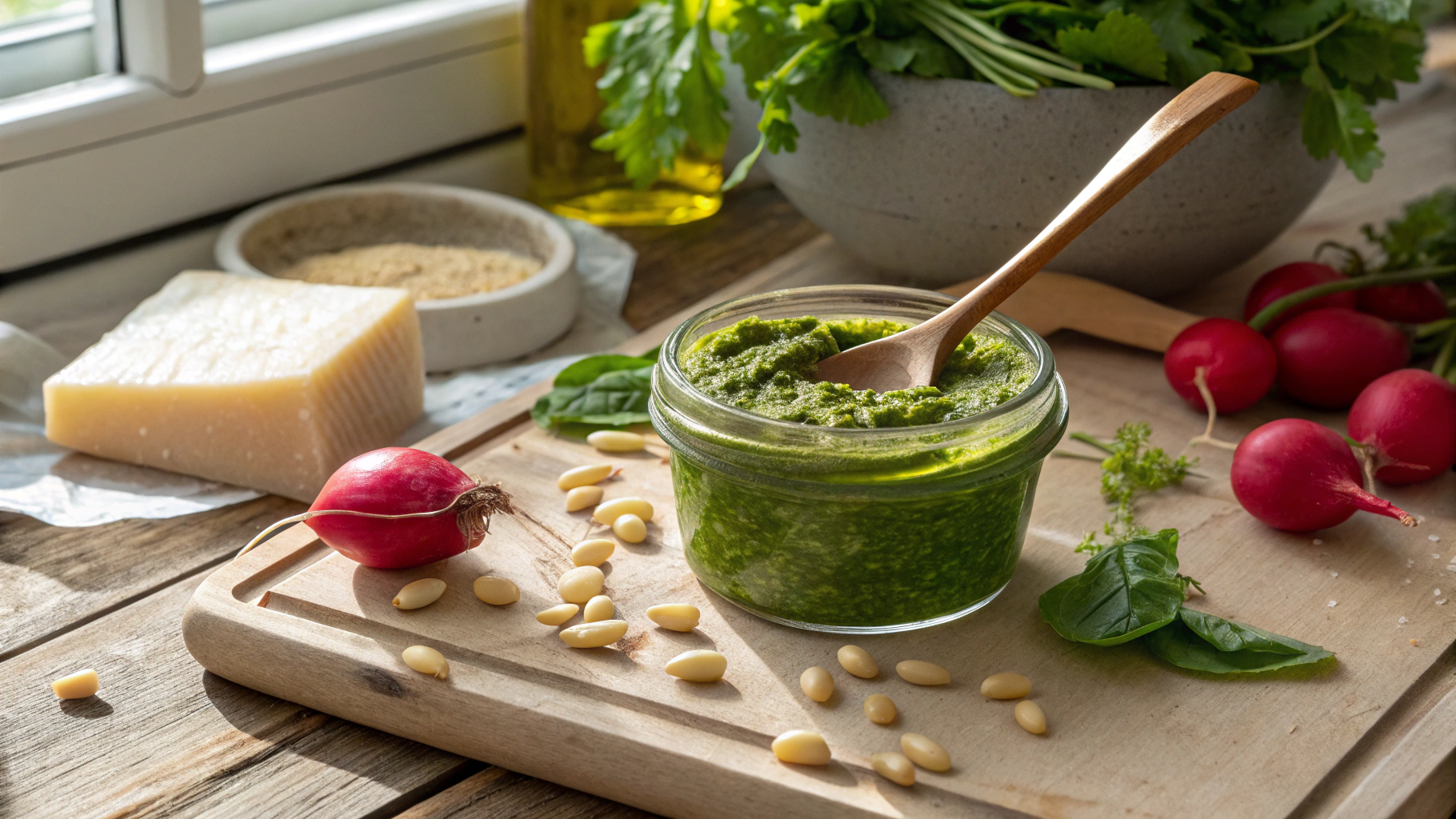 pesto fanes de radis